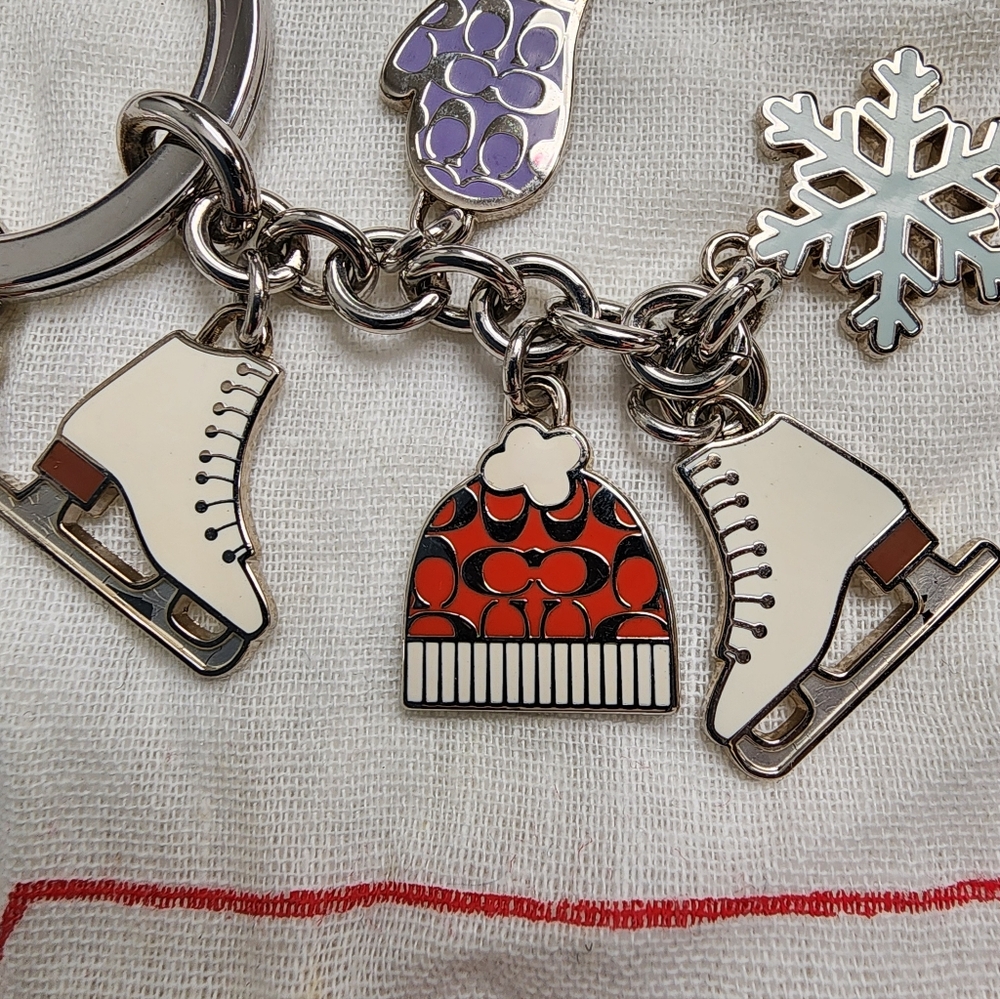 Coach Vintage Winter Ice Skates Charm Keychain